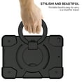 thumbnail image 4 of iPad 9th/8th/7th Generation Case, iPad 10.2 Case 2021/2020/2019 Military Grade Shockproof Silicone w/Pencil Holder - Stand - Handle - Shoulder Strap 360 Degree Swivel Handle Rugged Case, Black, 4 of 8