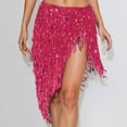 thumbnail image 2 of HXWCHs Elegant Belly Dance Performance Scarf with Glittering Sequins and Flowing Fringe for Practice One Size RD2, 2 of 4