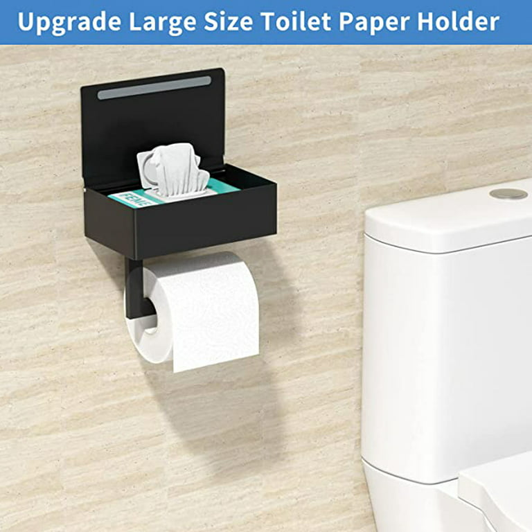 1pc Self Adhesive Extra Thick Stainless Steel Rustproof Toilet Paper Holder,  No Drilling Required, Suitable For Bathroom, Kitchen