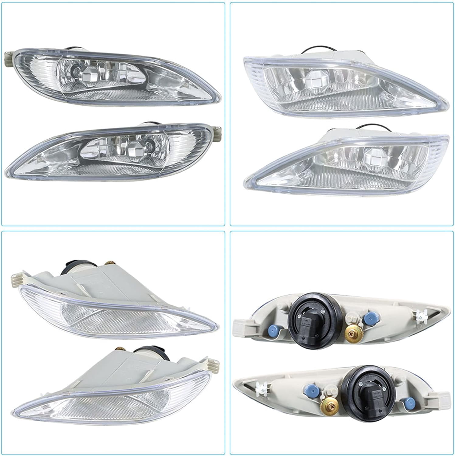 Genrics 2-Pack Fog Lights Assembly Fog Lamps Bumper Lights Clear Lens Replacement for 2005-2008 Corolla, 2002-2004 Camry, 2002-2003 Solara