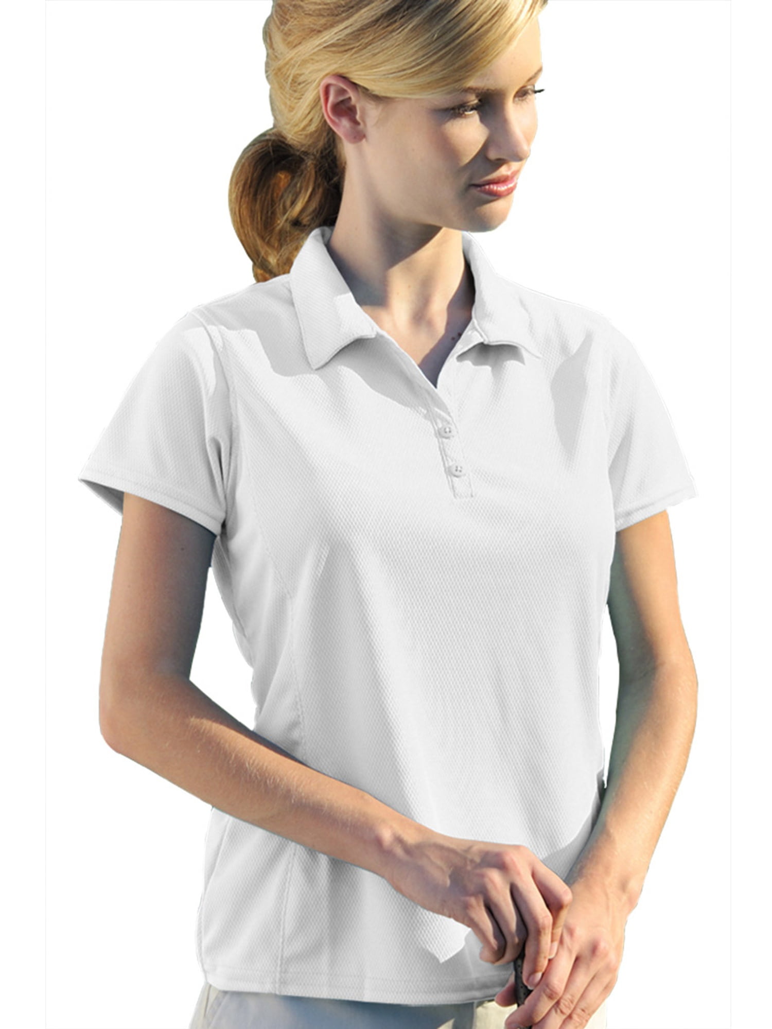 Ladies Solid Mesh Performance Golf Shirt