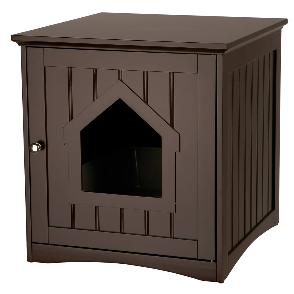 TRIXIE Wood Cat Home and Litter Box, Espresso, 19.25" x 20" x 20