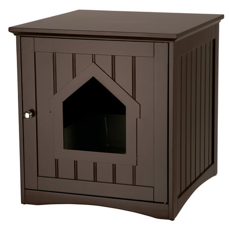 Trixie Wood Cat Home and Litter Box, Espresso, 19.25