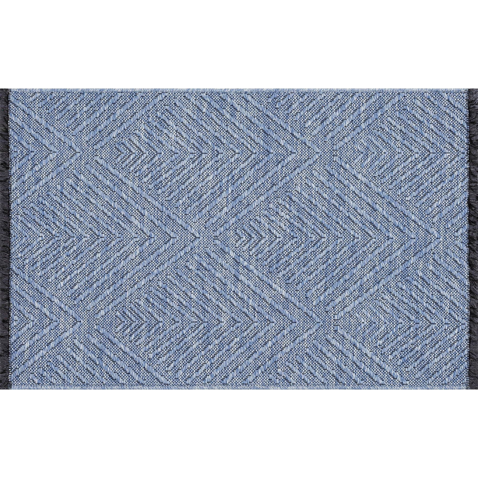 Alma Transitional 2' x 3' Blue and Azure Blue, Machine Washable Polyester & Cotton Indoor Area Rug