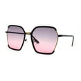 thumbnail image 2 of Womens Modern Designer Fashion Metal Rim Geometric Sunglasses Black Yellow Grey Red, 2 of 4