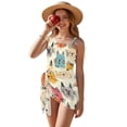 thumbnail image 2 of FUIALDOLG Cute Cats Theme Swimsuis Teenager Girl One Piece Bathing Suit with Coverups Skirt Wrap Beach Sarong Toddler Pool Swimming Clothing Quick Dry Swimming Clothing,13-14Y, 2 of 7