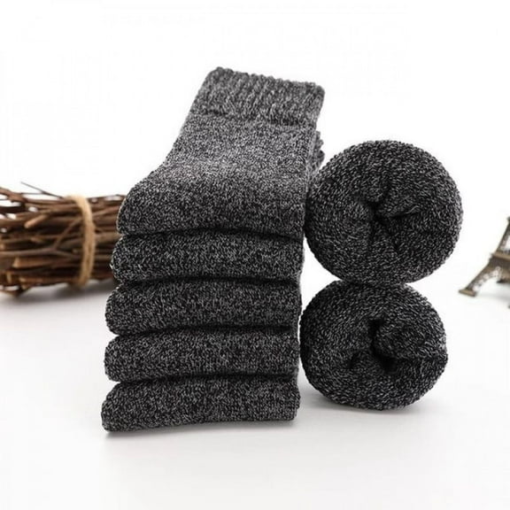 Thermal Winter Socks 5 Pack for Men and Women - Soft Thick Warm Insulated Cotton Socks for Cold Weather, Hiking, Outdoor & Indoor Use