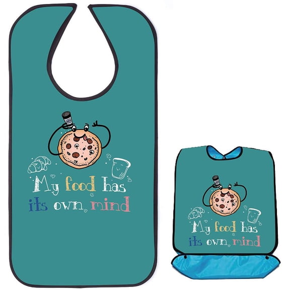 Flower Adult Bibs for Eating Waterproof Washable with Crumb Catcher Clothing Protectors Canvas Reusable Dining DIY