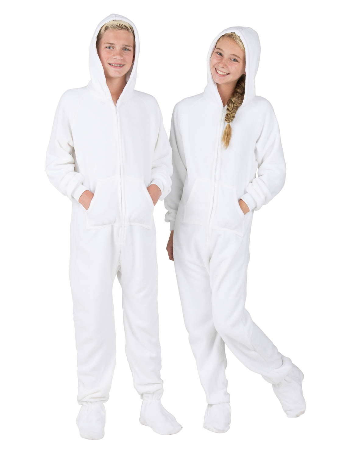 white footie pajamas