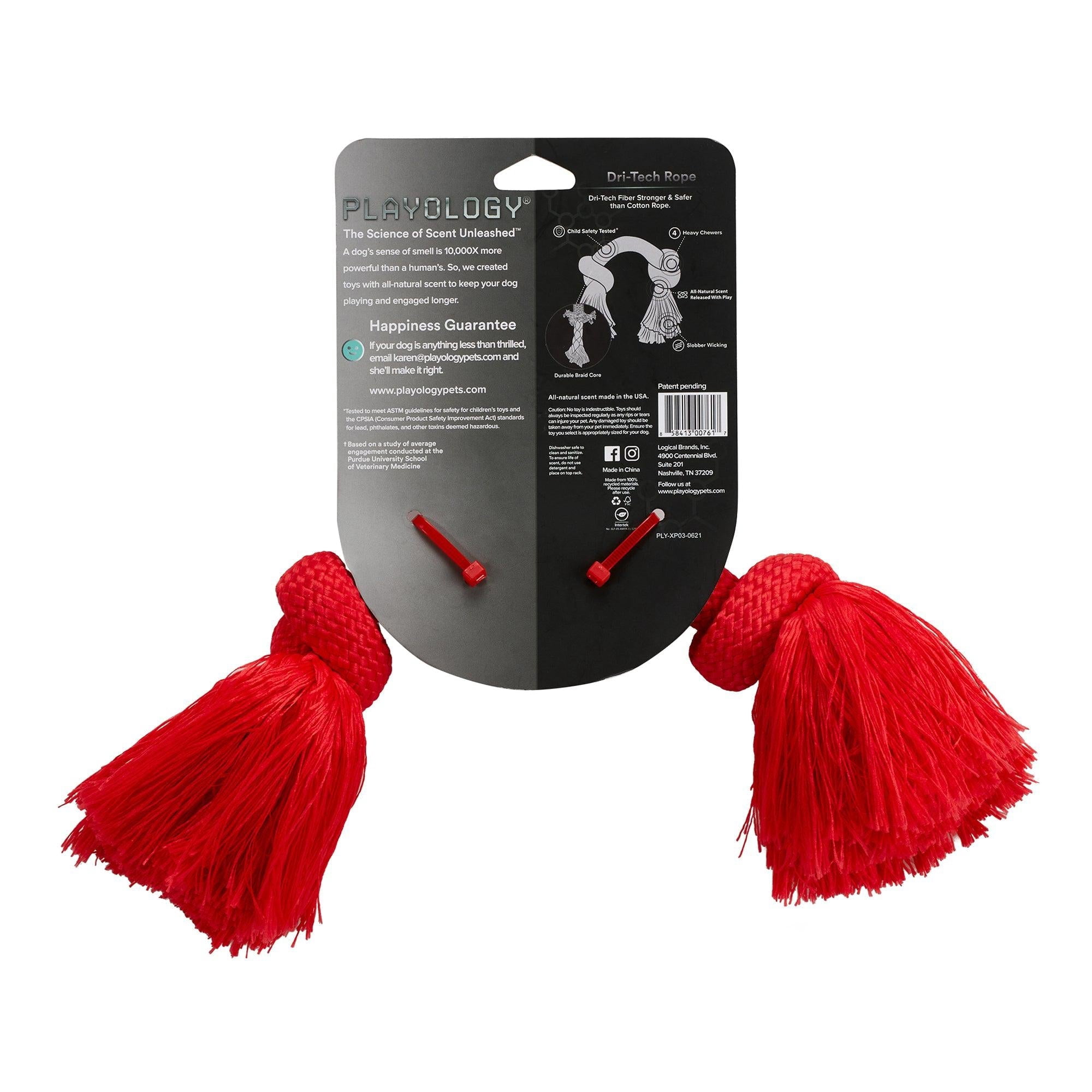 Playology Dri-Tech Rope Dog Toy Medium All Natural Beef Scent Tug Fetch Chew 2PCK – Wholesale Bundle!