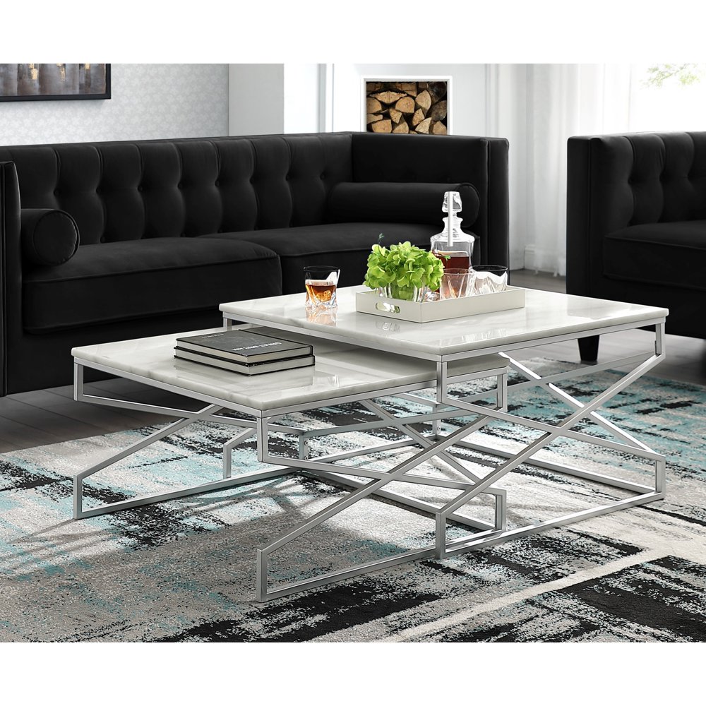Inspired Home Shino Nesting Coffee Table Square Natural