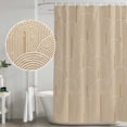 thumbnail image 5 of Khaki Boho Shower Curtain, Waterproof Shower Curtains for Bathroom, Middle Century Modern Abstract Art Washable Fabric Bathtub Curtain Set Bath Decor with 12 Hooks 72"x78", 5 of 8