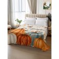 thumbnail image 3 of Full Flat Sheet Only Thanksgiving HELLO Pumpkins Soft Microfiber Cooling Bedding Sheets Pastoral Fall Leaves Flat Bed Sheet for Hotel,Home Decor, 3 of 9