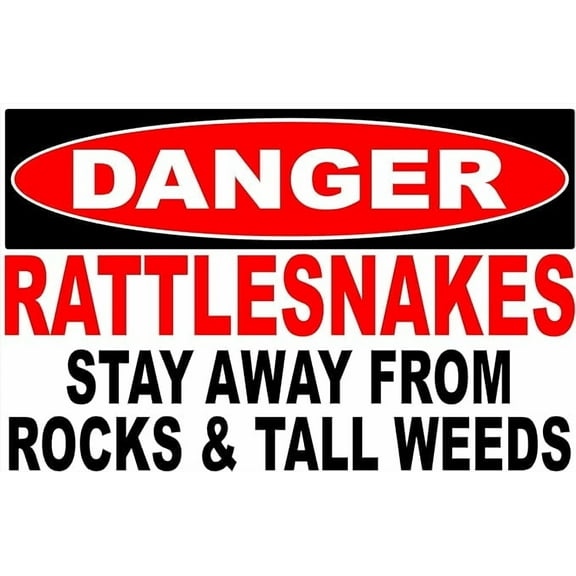 Danger Rattlesnakes Metal Tin Sign for Outdoor & Indoor 12" x 8"