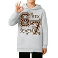 thumbnail image 4 of Kids Hoodies Sweatshirts 6 7 Six Seven Letter Hoodies Sweatshirts Comfortable Print Kids Hooded Sweatshirt Festive Holiday Pullover For Girls And Boys Cozy Fleece Top White 140(9-10 Years), 4 of 7