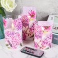 thumbnail image 4 of Vaso de hortensia rosa Romance de vela sin llama con mando a distancia, 4 of 7
