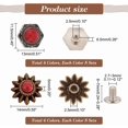 thumbnail image 2 of 1 Box 40 Sets 8 Style Coin Screw Rivets Decorative Buckle Sunflower Shape Castings Screw Back Button for Leather Screw Back Manual DIY Decoration, 2 of 6
