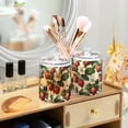 thumbnail image 3 of Yayeee 4 Pack Qtip Holder Bathroom Cotton Swab Canister with Lid Clear Dispenser Set, Beige Strawberry, 3 of 6