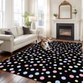 thumbnail image 2 of Area Rug for Living Room, Colorful Polka Dot Non-Slip Indoor Large Carpet for Bedroom/Dining Room, Modern Minimalist Geometric Black Washable Low-Profile Rectangle Floor Runner Rugs - 5 x 8 Ft, 2 of 8