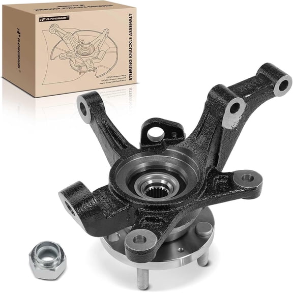 A-Premium Front Left Steering Knuckle & Wheel Bearing Hub Assembly Compatible with Chevrolet Aveo 2004-2011, Aveo5 2007-2011 & Pontiac G3 2009-2010, w/4-Lug, Driver Side