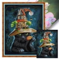 thumbnail image 1 of (DA754) Hilo Algodón Ecológico Bordado No Manchú 14CT 2 Hebras Impresión 36*47cm Cat Wizard 2 Kit Serie Navideña Punto Cruz (borde Gancho), 1 of 9