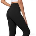 thumbnail image 5 of hlysgo Leggings Yoga Pant for Women No Front Seam Capri High Elastic Waist Trousers Workout Gym Pant Black,XL, 5 of 5