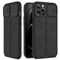 thumbnail image 2 of Funda protectora de lente de cámara deslizante para iPhone 13 12 Mini 11 14 Pro Max XR XS 7 8Plus, funda de lujo con textura de cuero suave a prueba de golpes Tan Jianjun unisex, 2 of 2