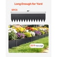 thumbnail image 4 of KFFKFF Galvanized Steel Landscape Edging, Set of 6, 40 x 10 Inch Metal Borders for Gardens and Pathways, Includes 8 Mounting Clips, Durable Metal Edging for Flower Beds and Yard Design, Black, 4 of 9