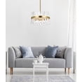 thumbnail image 2 of Serephina 20 inch crystal round pendant light in satin gold, 2 of 7