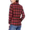thumbnail image 4 of MODA NOVA Junior's Check Roll Up Sleeves Flap Pockets Brushed Shirt, 4 of 7
