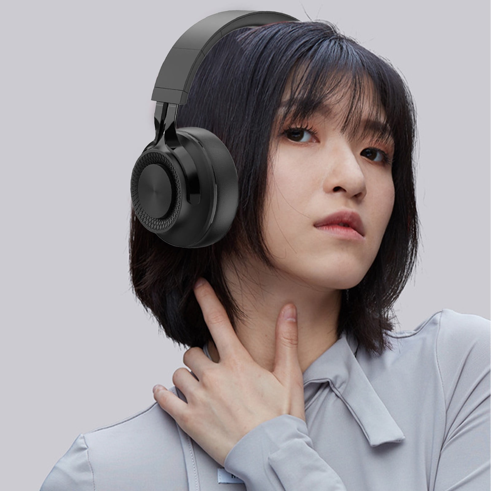 Headphones, Heavy Noise-canceling Headset Folding Retractable Sports Wireless Bluetooth Headset, Bluetooth Over Ear Headphones(Black)