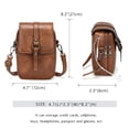 thumbnail image 2 of Bolso del teléfono de Crossbody del vintage de las mujeres, pequeño monedero de la cartera del bolso del efectivo del bolso del mensajero (A-Brown), 2 of 5