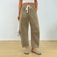 thumbnail image 2 of SUNBS Womens Corduroy Pants Fall Barrel Linen Pant Winter Casual Wide Leg Pants Womens Cargo Pants with Pockets, 2 of 7