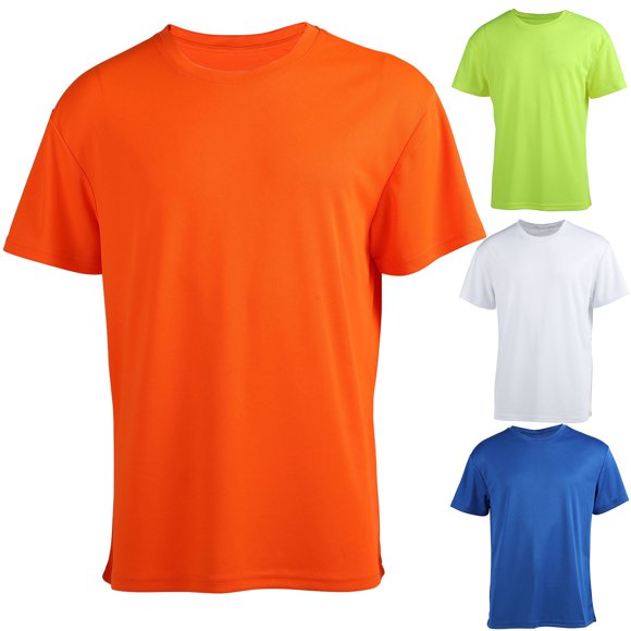 CFLVAEK Men's Short Sleeve T Shirts Quick Dry T Shirts Breathable Crewneck Workout Tshirts Solid Color Basic Tee Shirts Yellow XXXL