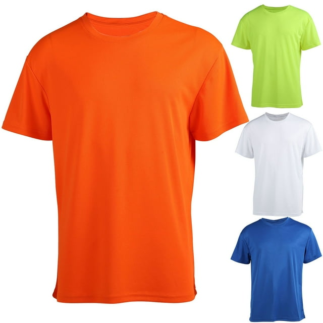 CFLVAEK Men's Short Sleeve T Shirts Quick Dry T Shirts Breathable Crewneck Workout Tshirts Solid Color Basic Tee Shirts Orange XL