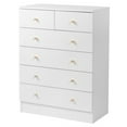 thumbnail image 5 of YYAo Drawer Dresser, Five Layers and Six Drawers Chest of Drawers Matte Gold Handles, Storage Cabinet, White, 5 of 11