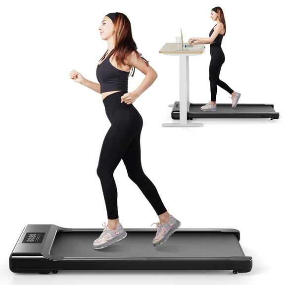 SSPHPPLIE Walking Pad, Under Desk Treadmill, 3 in 1 Portable Treadmill with Remote Control LED Display, 2.5 HP Quiet Walking Jogging Machine for Office Home Use, 300 Lbs Capacity (N0 APP)