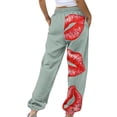 thumbnail image 3 of Womens Tracksuit Bottoms Printed Workout Pants with Pockets Wide Leg Cargo Trousers Baggy Jogging High Waisted Tracksuit Bottoms, 3 of 4