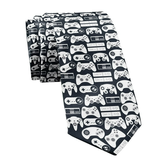 Video Game Controllers Necktie Video Gaming Tie Mens Novelty Neckties Funny Ties for Men
