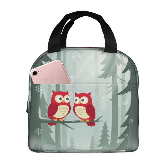 Cute Owls Insulated Lunch Bag Reusable Lunch Box Women Men,Cooler Thermal Meal Tote For Picnic Office Work Travel