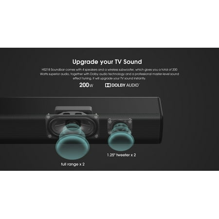 Hisense - 2.1-Channel Soundbar with Wireless Subwoofer - Black