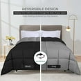 thumbnail image 3 of Superior Reversible Down Alternative Comforter, California King, Black-Gray, 3 of 11