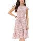 thumbnail image 1 of INSPIRE CHIC Vestidos de Mujer con Mangas Cortas, Vestido Midi Floral de Primavera y Verano, Color Blanco, Talla XL, 1 of 7