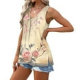 thumbnail image 6 of Tank Tops for Women under $5 Plus Size Clearance Sleeveless Printed V-neck Pullover Side Slit Loose Casual Top Multicolor L, 6 of 6
