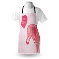 thumbnail image 3 of Pink Zebra Apron I Love Zebras in Heart Romantic Wilderness Nature Savannah Fashion, Unisex Kitchen Bib Apron with Adjustable Neck for Cooking Baking Gardening, Pink Ivory Pale Pink, by Ambesonne, 3 of 3