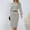 Grey, variant on Women's Solid Color Ribbed Long Sleeve Top And Bodycon Skirt Set Swimsuit Women Suit Skirt Women Wedding Pants Suit Set Womens Swimsuits with Skirt Swim Frocks Women plus Skirt Suits Dress Swimming
