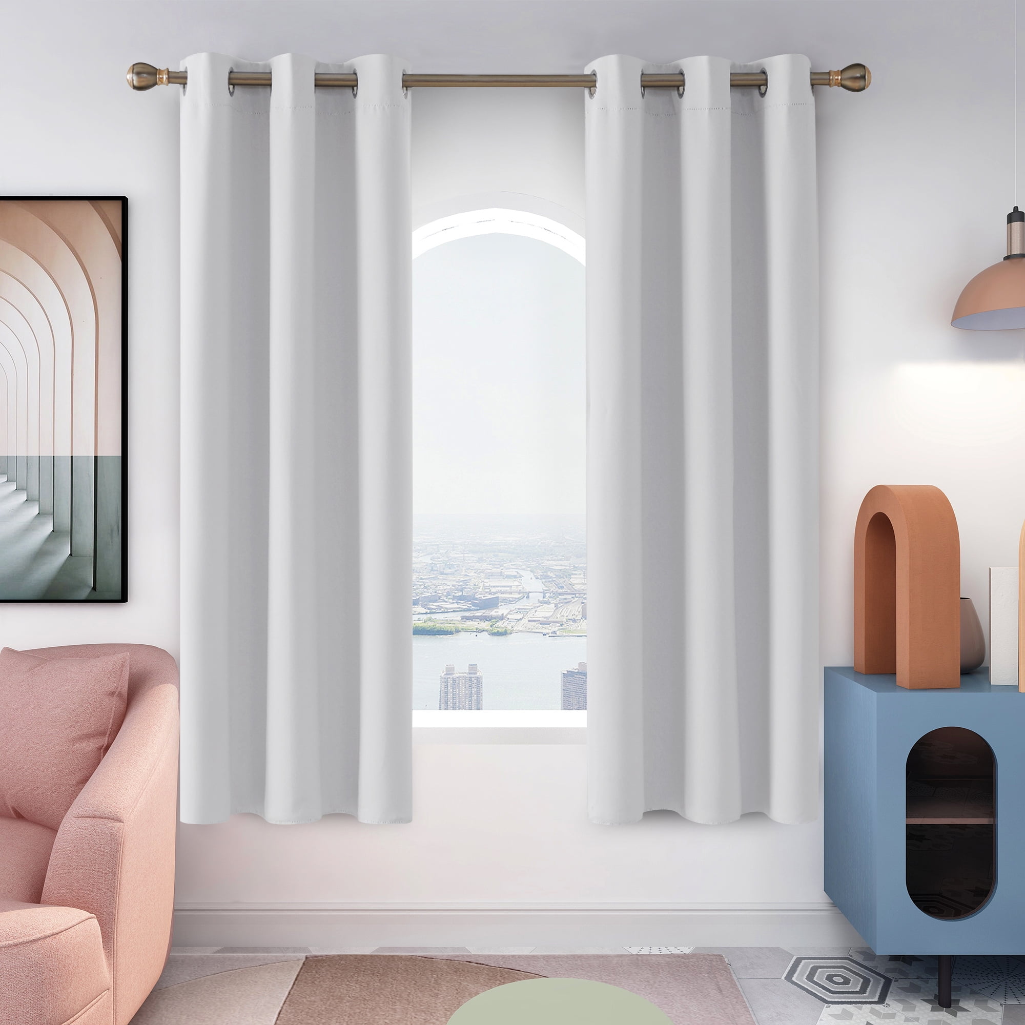 White Room Darkening Curtains