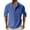 Blue, variant on YYDGH Men's Cotton Henley Shirt Long Sleeve Hippie Casual Beach Solid Color T Shirt Summer Loose Lightweight Band Collar Yoga Top
