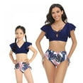 thumbnail image 4 of Two Piece Bikini Mommy and Me Matching Leaf Printed Swimwear V-Neck Bathing Suits, 4 of 9