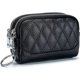 thumbnail image 1 of Genuine Leather Coin Purse, Double Zipper Keychain Wallet Change Pouch Bag with Key Chain, 1 of 5